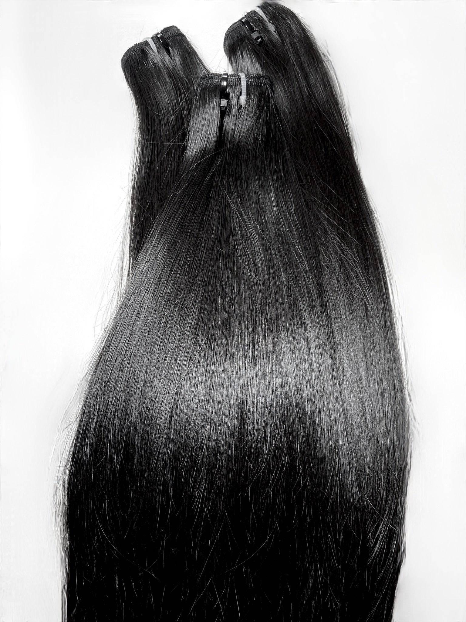  long jet black hair extensions - raw hair bundles
